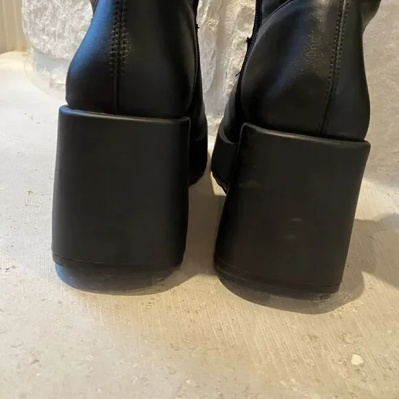 Steve Madden Duke30 Knee High Platform Boots 4” Heel Goth Punk Womens Size 9 - Picture 7 of 11